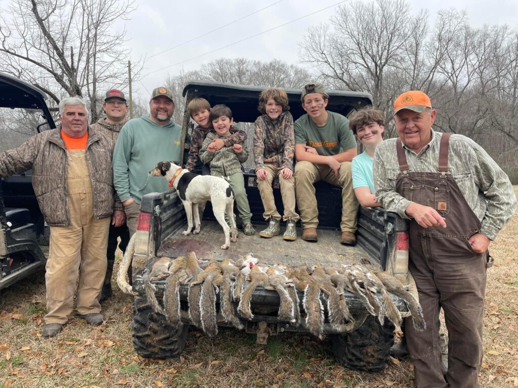 Granddads, dads, and sons squirrel hunt!